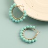 SOHI Women's Multicolour Beaded Hoop Earrings - 2 of 3