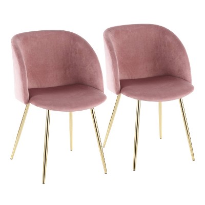 Pink velvet gold online chair