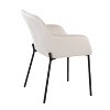 Set of 2 Daniella Velvet/Steel Dining Chairs Black/Cream - LumiSource: Upholstered Bucket Seat, Metal Base - image 4 of 4