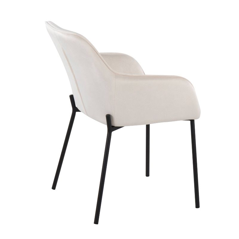 Set of 2 Daniella Velvet/Steel Dining Chairs Black/Cream - LumiSource, 5 of 11