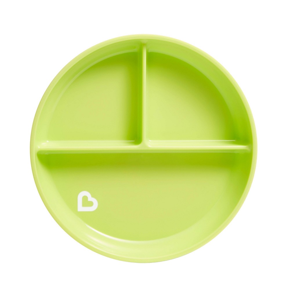 Photos - Other kitchen utensils Munchkin Stay Put Divided Suction Toddler Plate - Green 