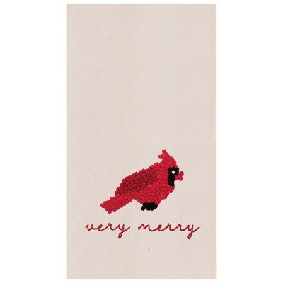 C&F Home Very Merry Cardinal Embroidered Flour Sack Cotton Kitchen Towel