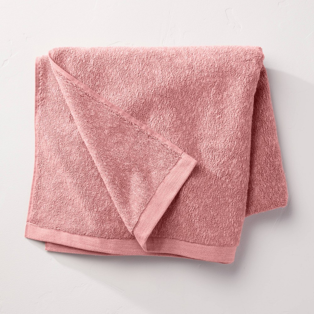Photos - Towel Slub Accent Organic Bath  Blush - Casaluna™