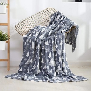 Lomsoe Christmas Tree Blanket Holiday Printed Flannel Throw Blanket Perfect Holiday Decor Gift for Family Friends Christmas Gift. - 1 of 4