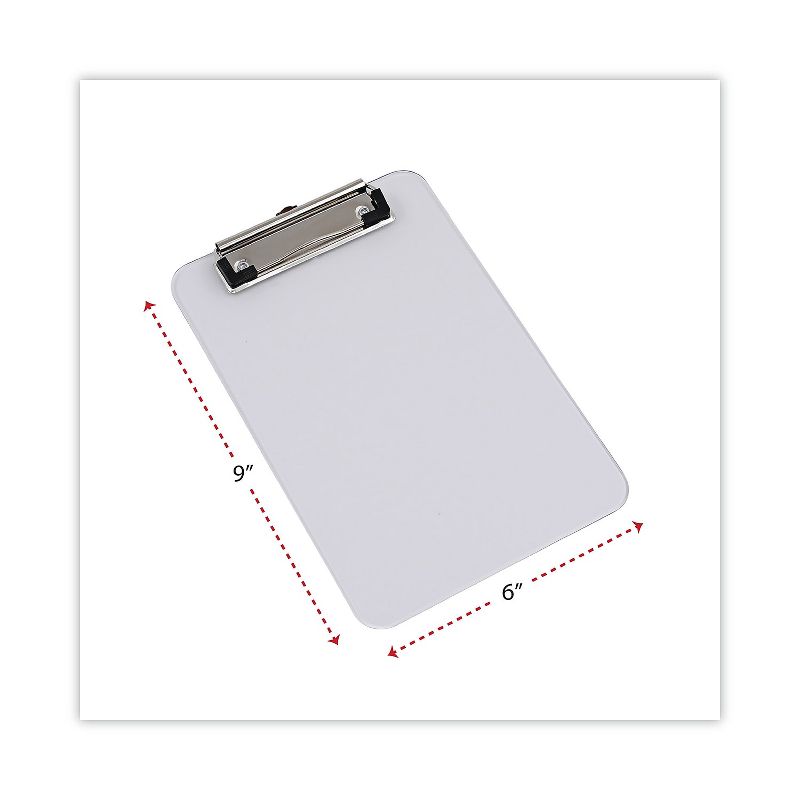UNIVERSAL Plastic Clipboard with Low Profile Clip 1/2" Capacity Holds 5 x 8 Clear 40312, 2 of 7