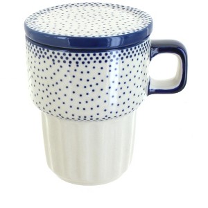 Blue Rose Polish Pottery K131 Manufaktura Large Mug with Lid - 1 of 3