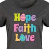 Women's - Instant Message - Hope Faith Love Graphic T-shirt Dress - 2 of 4