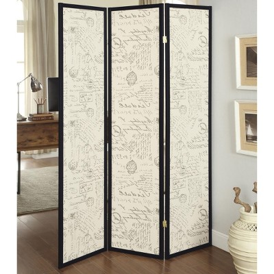 Vynxaria Beige and Espresso 3-panel Folding Screen