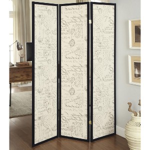 Vynxaria Beige and Espresso 3-panel Folding Screen - 1 of 4