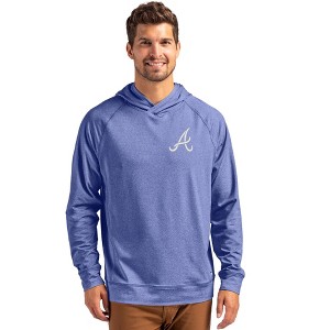 Atlanta Braves Cutter & Buck Adapt Knit Recycled Mens Heathered Hooded Pullover - 1 of 1