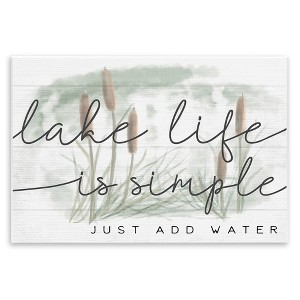 Stupell Industries Lake Life Simplicity Phrase Cattail Water Plants Wall Plaque Art - 1 of 4