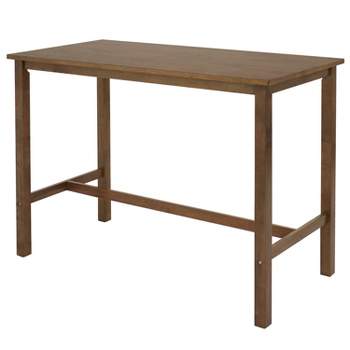 Sunnydaze Indoor Wooden Arnold Counter-Height Dining Table for the Kitchen or Dining Room - Weathered Oak Finish