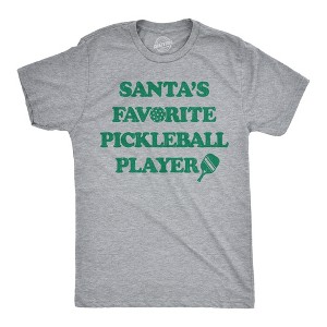 Mens Funny T Shirts Santas Favorite Pickleball Player Sarcastic Christmas Novelty Tee For Men - Crazy Dog Men's T Shirt - 1 of 4