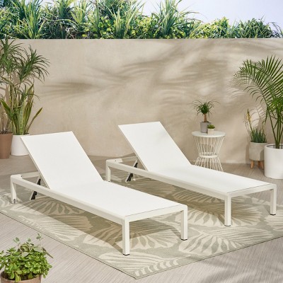 5 Level Adjustable Outdoor Patio Chaise Lounge,Aluminum Patio Chaise Lounge,Mesh Patio Lounge Chair With Wheels -Maison Boucle