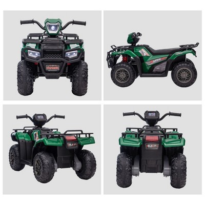 Green 12V Kids Quad ATV with LED Lights