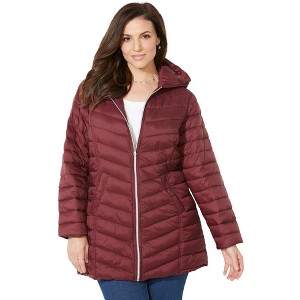 Catherines Women's Plus Size Packable Puffer Coat - 1 of 4