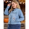 Agnes Orinda Women's Plus Size Classic Denim Long Sleeve with Pockets Fashion Jean Jackets - 2 of 4