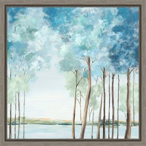 Amanti Art Step into Dream (Trees and Lake) by Eva Watts Canvas Wall Art Print Framed 16 x 16-in. - 1 of 4