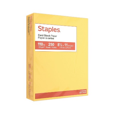 MyOfficeInnovations Cardstock Paper 110 lbs 8.5" x 11" Canary 250/Pack (49704) 490889