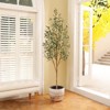 DR.Planzen 5-7FT Artificial New Style Olive Plants with Realistic Leaves and Natural Trunk, Silk Fake Potted Tree for Office Home Decor - 4 of 4