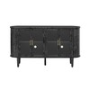 Luxystar Farmhouse Sideboard Cabinet with Storage, Wood Buffet Cabinet with Glass Doors and Adjustable Shelves for Dining and Living Room, Black - 2 of 4