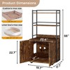 Cat Litter Box Enclosure, 2-in-1 Cat Litter Box Furniture Hidden with 2 Tier Storage Shelves and Doors, Wooden Cat House - 2 of 4