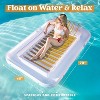 Sloosh Inflatable Tanning Float Bed with Pillow, Suntan Tub Floatie Raft Tanning Pool for Adult - 3 of 4