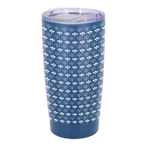 Elanze Designs Petite Trifold Flower Garden Pattern Wrap-Around Design 20 Ounce Stainless Steel On-The-Go Coffee Mug, Thermal Travel Tumbler with Leak - 1 of 4