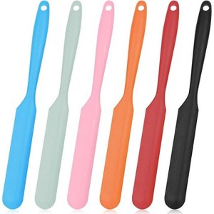 JDICTION 6PCS Silicone Stir Sticks - Reusable Epoxy Scraper for Resin, Paint, Wax, Liquid & Mask Mixing, 6 Colors DIY Craft Tools - 1 of 4