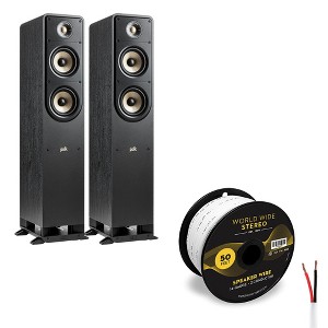 Polk Audio Signature Elite ES50 Hi-Fi Home Theater Floorstanding Speaker Pair with 14 Gauge Speaker Wire - 50 Feet - 1 of 4