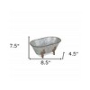 HomeRoots 5" Gray Metal Hand Painted Decorative Tub Tabletop Sculpture - 3 of 4