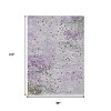 Lavender And Ivory Abstract Washable Indoor Outdoor Area Rug - 3 of 4