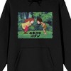Future Boy Conan Jimsy And Conan Fighting Long Sleeve Men's Black Hooded Sweatshirt - 2 of 3