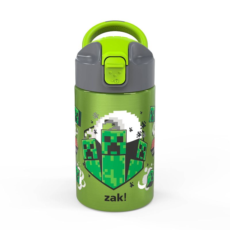 14oz Stainless Steel Vacuum Valiant Portable Drinkware Bottle &#39;Minecraft&#39; - Zak Designs, 1 of 8