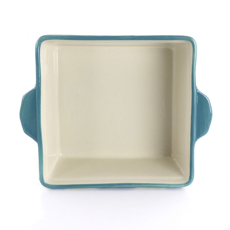 Spice By Tia Mowry 2 Quart Square Stoneware Bakeware in Blue and White, 3 of 6