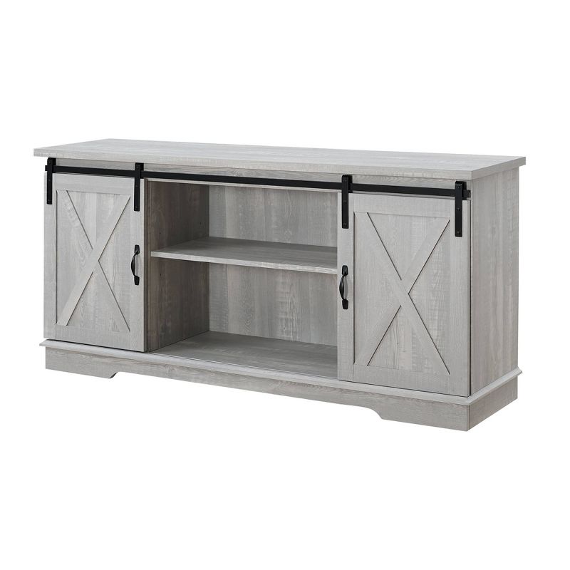 Modern Transitional Sliding Barndoor TV Stand for TVs up to 65"- Saracina Home, 1 of 25
