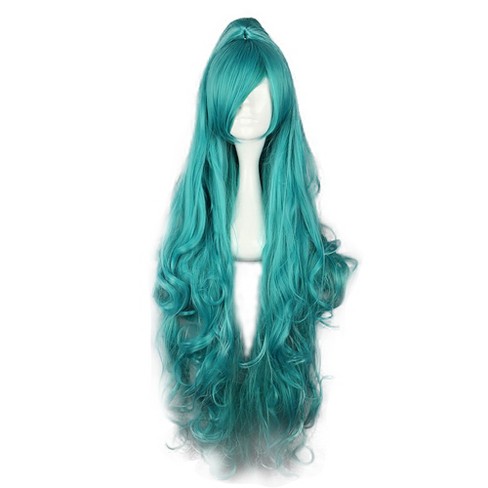 Unique Bargains Women s Halloween Curly Wigs 39 Green With Wig Cap Target