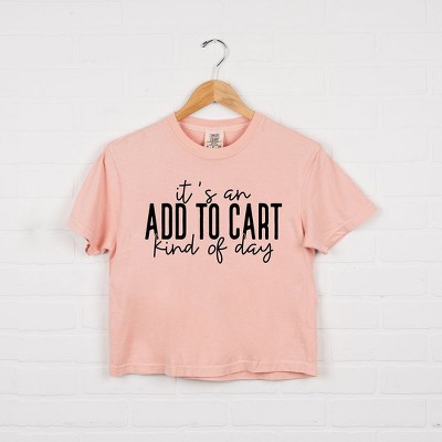 Simply Sage Market Women's Add To Cart Kinda Day Short Sleeve Relaxed Fit Cropped Tee
