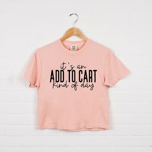 Simply Sage Market Women's Add To Cart Kinda Day Short Sleeve Relaxed Fit Cropped Tee - 1 of 4