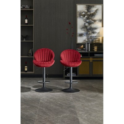 Bar Stools Set of 2 - Adjustable Barstools with Back and Footrest, Counter Height Bar Chairs for Kitchen