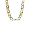 Steeltime 24" stainless steel and 18k gold plated stainless steel linear cut curb link necklace - 2 of 4