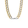 Steeltime Men's stainless steel and 18k gold plated stainless steel linear cut curb link necklace - image 2 of 3