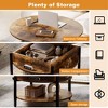 WOWLIVE 27"W Lift-Top Wood Coffee Table, Small Round Cocktail Table with Storage for Living Room, CT007 - 3 of 4