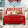 Twin Size Fire Truck Bed, Little Heroes Floor Bed Frame, LED Headlight, No Box Spring-- Frevyn - 3 of 4
