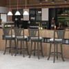 Tangkula 30.5" Swivel Bar Stool Bar Height w/ Curved Backrest & Rubber Wood Legs - 4 of 4