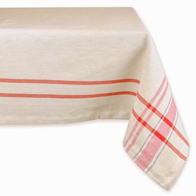 Design Imports 120"X60" Stripe Tablecloth White