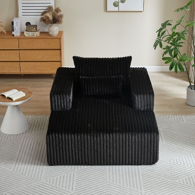 62.5-Inch Corduroy Sofa Lounger - Assembled, Plush Modern Sleeper for Living Room & Bedroom Comfort