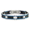 Black Bow Jewelry 12.5mm Stainless Steel, Black & Blue Plated Link Bracelet, 8.75 Inch - 3 of 4