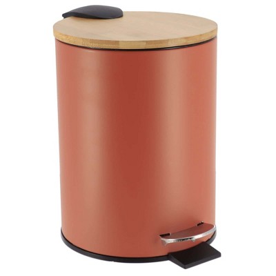 Evideco French Home Goods Stylish Trash Can with Bamboo Lid and Pedal, 2.5L Capacity