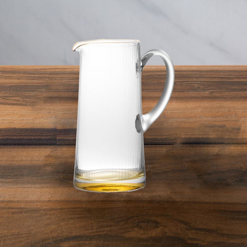 Classic Touch Pitcher with Gold Dipped Bottom and Gold Rim, 9.75"H, 3 of 4
